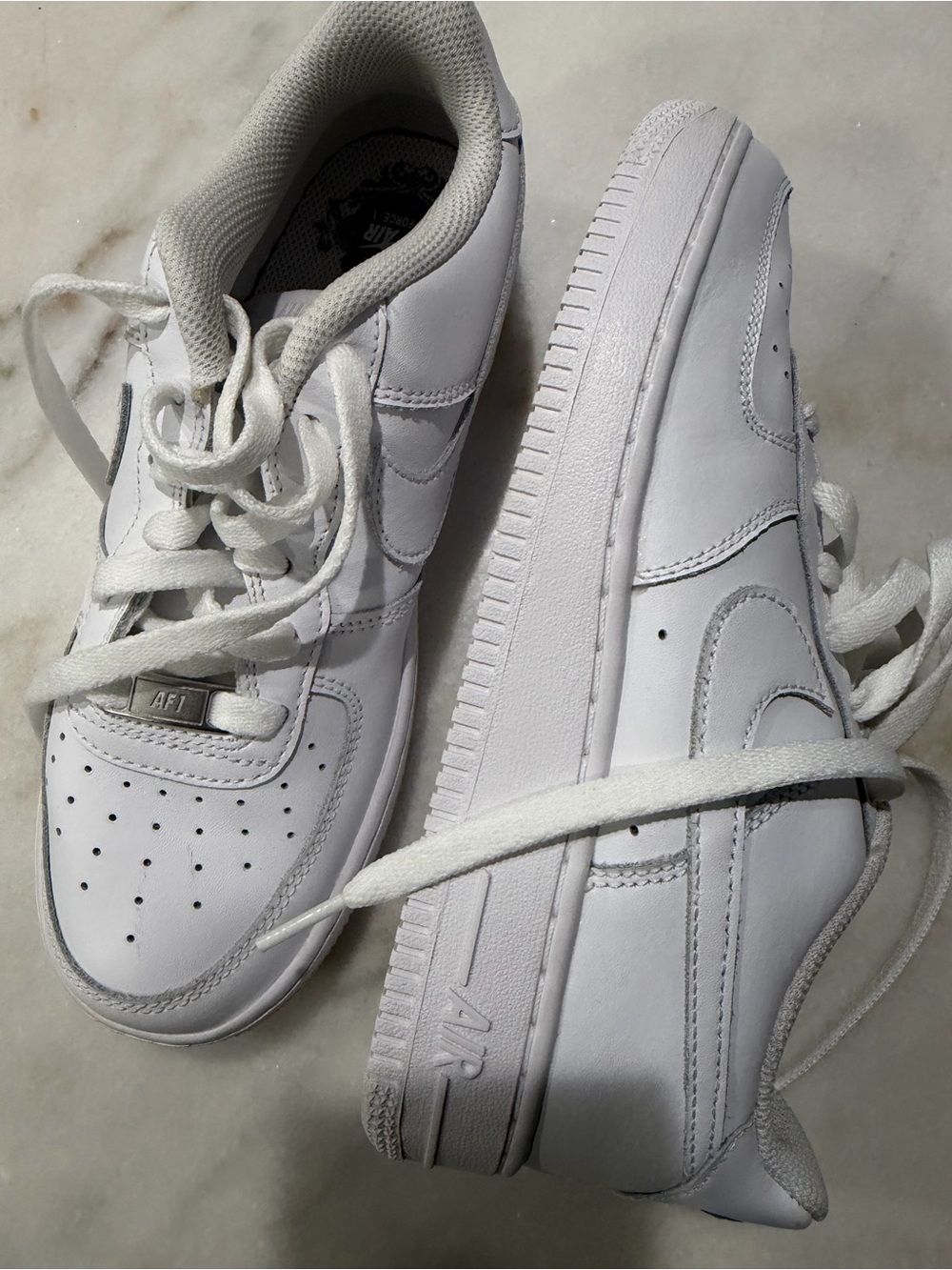 Kids' White Air Force 1 Sneakers